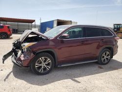 Salvage cars for sale from Copart Andrews, TX: 2016 Toyota Highlander XLE