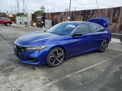 Salvage cars for sale at Wilmington, CA auction: 2021 Honda Accord Sport SE