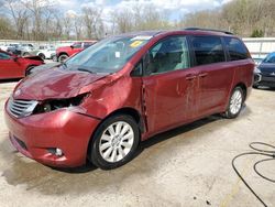 Salvage cars for sale from Copart Ellwood City, PA: 2015 Toyota Sienna XLE