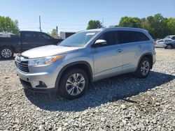 Vehiculos salvage en venta de Copart Mebane, NC: 2015 Toyota Highlander XLE