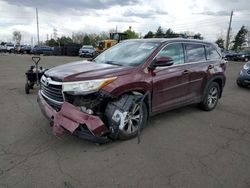 Salvage cars for sale from Copart Denver, CO: 2015 Toyota Highlander XLE