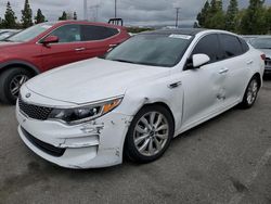 Salvage cars for sale from Copart Rancho Cucamonga, CA: 2018 KIA Optima EX