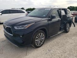 Salvage cars for sale at San Antonio, TX auction: 2020 Toyota Highlander Platinum