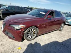 Salvage cars for sale at Houston, TX auction: 2017 Alfa Romeo Giulia TI