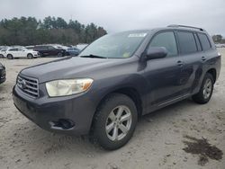 Salvage cars for sale from Copart Mendon, MA: 2008 Toyota Highlander