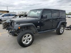 Salvage cars for sale at Grand Prairie, TX auction: 2015 Jeep Wrangler Unlimited Sahara