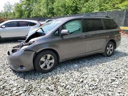 Salvage cars for sale at Waldorf, MD auction: 2012 Toyota Sienna Base