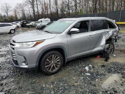 Salvage cars for sale at Waldorf, MD auction: 2019 Toyota Highlander SE