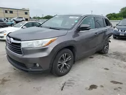2016 Toyota Highlander XLE en venta en Wilmer, TX