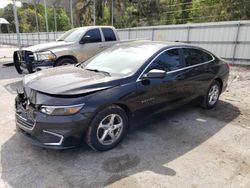 Salvage cars for sale at Savannah, GA auction: 2016 Chevrolet Malibu LS