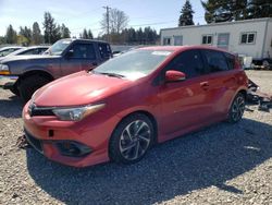 Salvage cars for sale from Copart Graham, WA: 2016 Scion IM