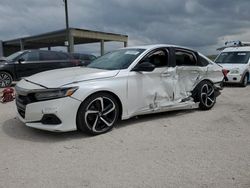 Salvage cars for sale at West Palm Beach, FL auction: 2022 Honda Accord Sport