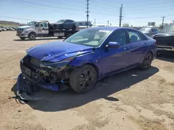Salvage cars for sale from Copart Colorado Springs, CO: 2021 Hyundai Elantra Blue