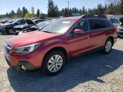 Salvage cars for sale from Copart Graham, WA: 2019 Subaru Outback 2.5I Premium