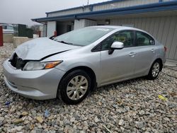 Honda Civic salvage cars for sale: 2012 Honda Civic LX