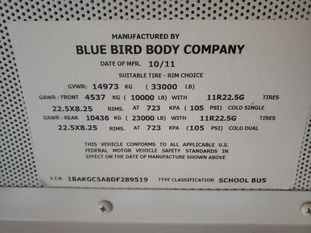 2013 Blue Bird School Bus / Transit Bus