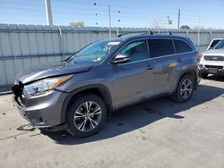 Salvage cars for sale at Littleton, CO auction: 2016 Toyota Highlander XLE