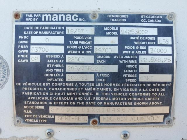 1998 Manac Inc Trailer