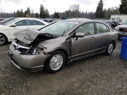 Salvage cars for sale from Copart Graham, WA: 2008 Honda Civic Hybrid