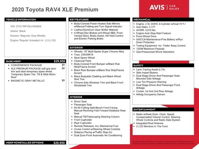 2020 Toyota Rav4 XLE Premium