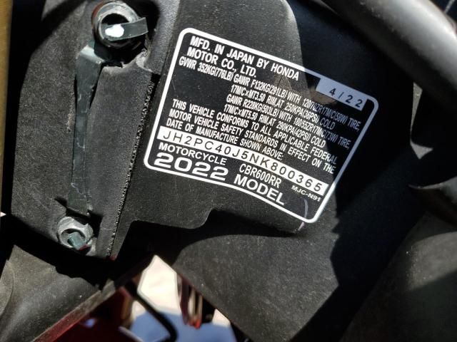 2022 Honda CBR600 RR