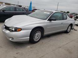 Salvage cars for sale at Grand Prairie, TX auction: 2003 Chevrolet Monte Carlo LS