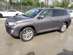 Salvage cars for sale at Cicero, IN auction: 2013 Toyota Highlander Hybrid Limited