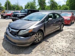 Honda salvage cars for sale: 2012 Honda Civic LX