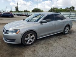 Volkswagen Passat SE salvage cars for sale: 2013 Volkswagen Passat SE