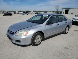 2007 Honda Accord Value en venta en Kansas City, KS