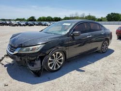 Salvage cars for sale at San Antonio, TX auction: 2015 Honda Accord Sport