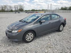 Salvage cars for sale at Barberton, OH auction: 2012 Honda Civic LX