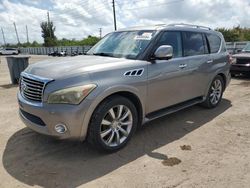 Salvage cars for sale at Miami, FL auction: 2012 Infiniti QX56