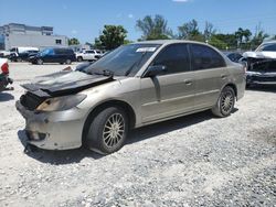 Salvage cars for sale from Copart Opa Locka, FL: 2005 Honda Civic LX