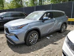 Salvage cars for sale at Waldorf, MD auction: 2021 Toyota Highlander Platinum