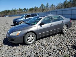 Salvage cars for sale at Windham, ME auction: 2006 Honda Accord EX