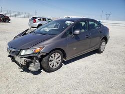 Salvage cars for sale from Copart Adelanto, CA: 2012 Honda Civic LX