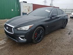 Salvage cars for sale at Elgin, IL auction: 2018 Infiniti Q50 Luxe