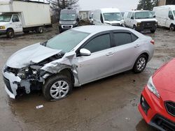 Salvage cars for sale from Copart Woodhaven, MI: 2015 Toyota Corolla L
