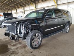 Salvage cars for sale from Copart Phoenix, AZ: 2019 Cadillac Escalade ESV Luxury