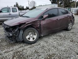 Salvage cars for sale at Graham, WA auction: 2017 KIA Forte LX