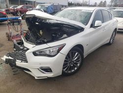 Salvage cars for sale at New Britain, CT auction: 2018 Infiniti Q50 Luxe