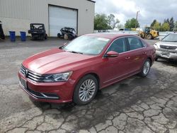 Salvage cars for sale at Woodburn, OR auction: 2016 Volkswagen Passat SE