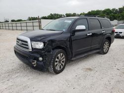 Salvage cars for sale from Copart New Braunfels, TX: 2012 Toyota Sequoia Limited