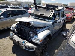 Salvage cars for sale at Martinez, CA auction: 2023 Jeep Wrangler Sahara 4XE