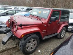 Salvage cars for sale at North Billerica, MA auction: 2012 Jeep Wrangler Sahara