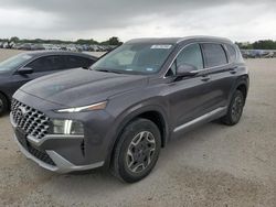 Salvage cars for sale at San Antonio, TX auction: 2021 Hyundai Santa FE Blue