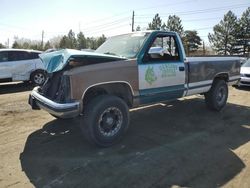 Salvage trucks for sale at Denver, CO auction: 1991 Chevrolet GMT-400 K2500
