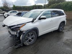 Toyota Highlander salvage cars for sale: 2016 Toyota Highlander XLE