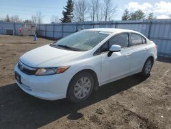 Vehiculos salvage en venta de Copart Bowmanville, ON: 2012 Honda Civic LX